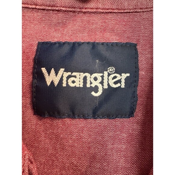 Wrangler Pearl Snap Shirt Womens Medium Red Long Sleeve Cowboy Rodeo Vintage - Picture 3 of 7